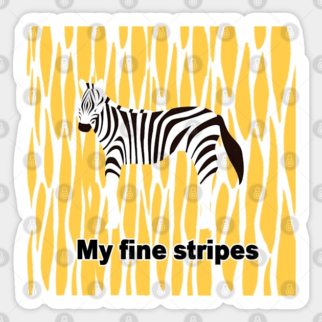 fine stripes,zebra,YELLOW Sticker by zzzozzo